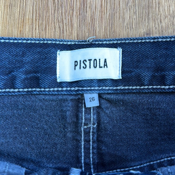 Pistola Dark Wash Button Fly Straight Leg Jeans High Rise - Picture 2 of 6
